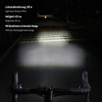 ADDVlEW Twins StVZO Fahrradlicht SetFrontlicht 130 m Reichweite, RücklichtIP65 wasserdicht, wiederaufladbareAkkus, Einfache Montage