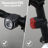 ADDVlEW Twins StVZO Fahrradlicht SetFrontlicht 130 m Reichweite, RücklichtIP65 wasserdicht, wiederaufladbareAkkus, Einfache Montage